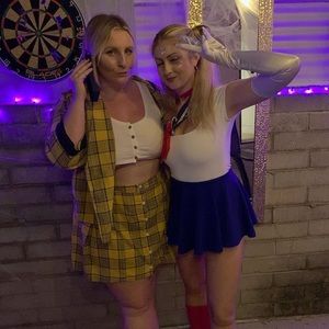 Yellow and black plaid matching blazer and skirt set for Cher Horowitz costume